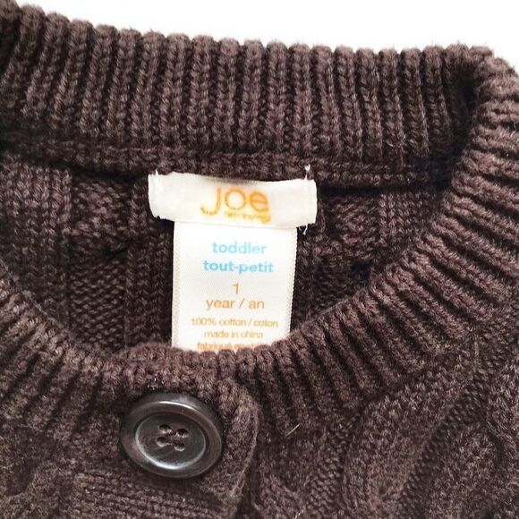 Joe Fresh brown cable knit long cardigan EUC 1 yr - Picture 3 of 4